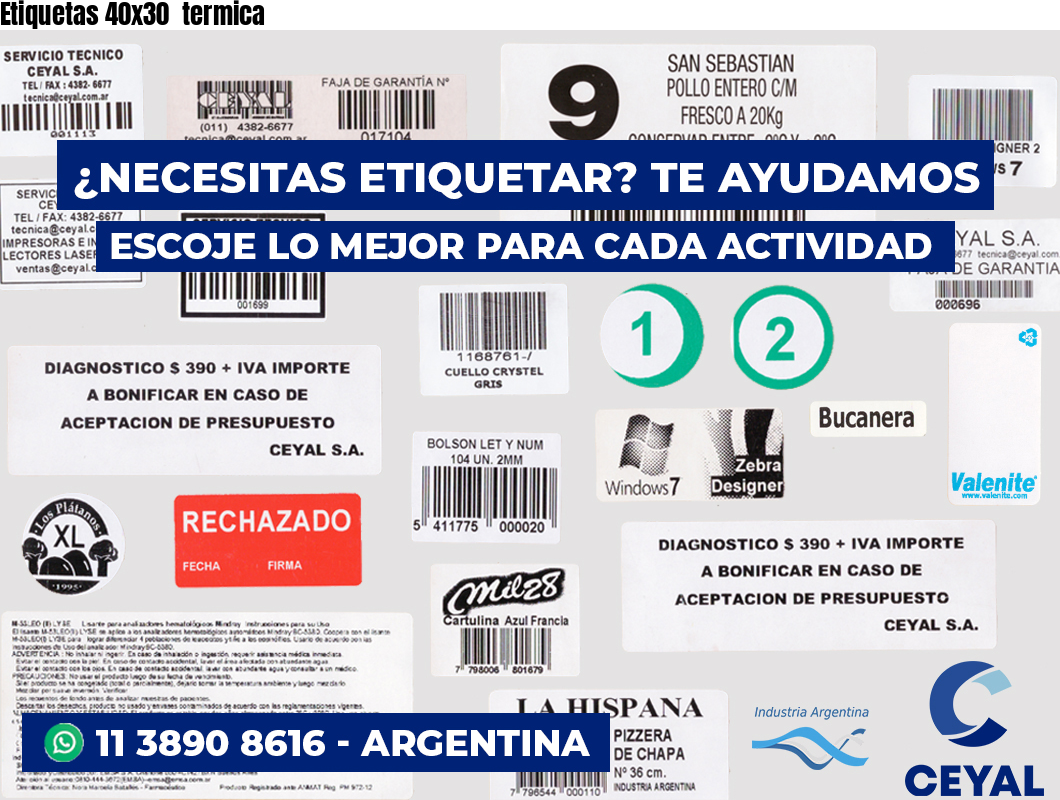 Etiquetas 40x30  termica