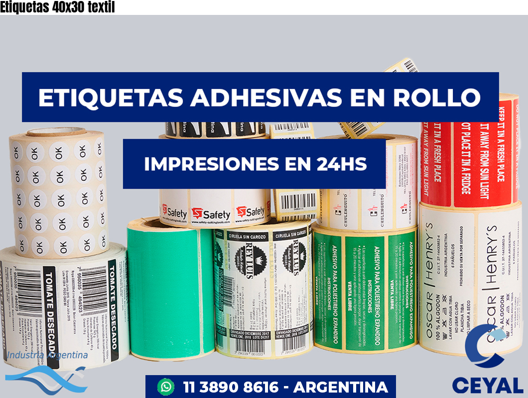 Etiquetas 40x30 textil