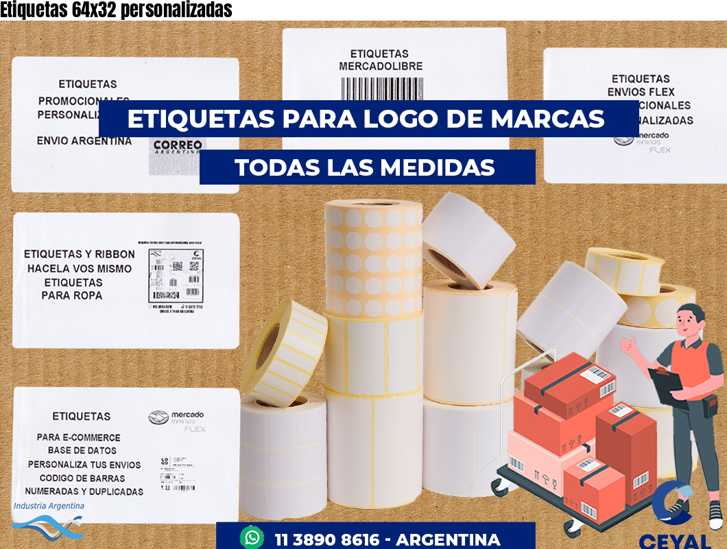 Etiquetas 64x32 personalizadas