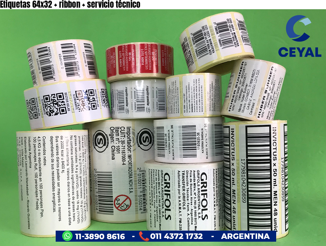 Etiquetas 64x32   ribbon   servicio técnico