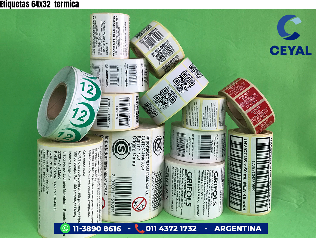 Etiquetas 64x32  termica