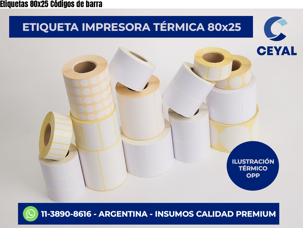 Etiquetas 80×25 Códigos de barra