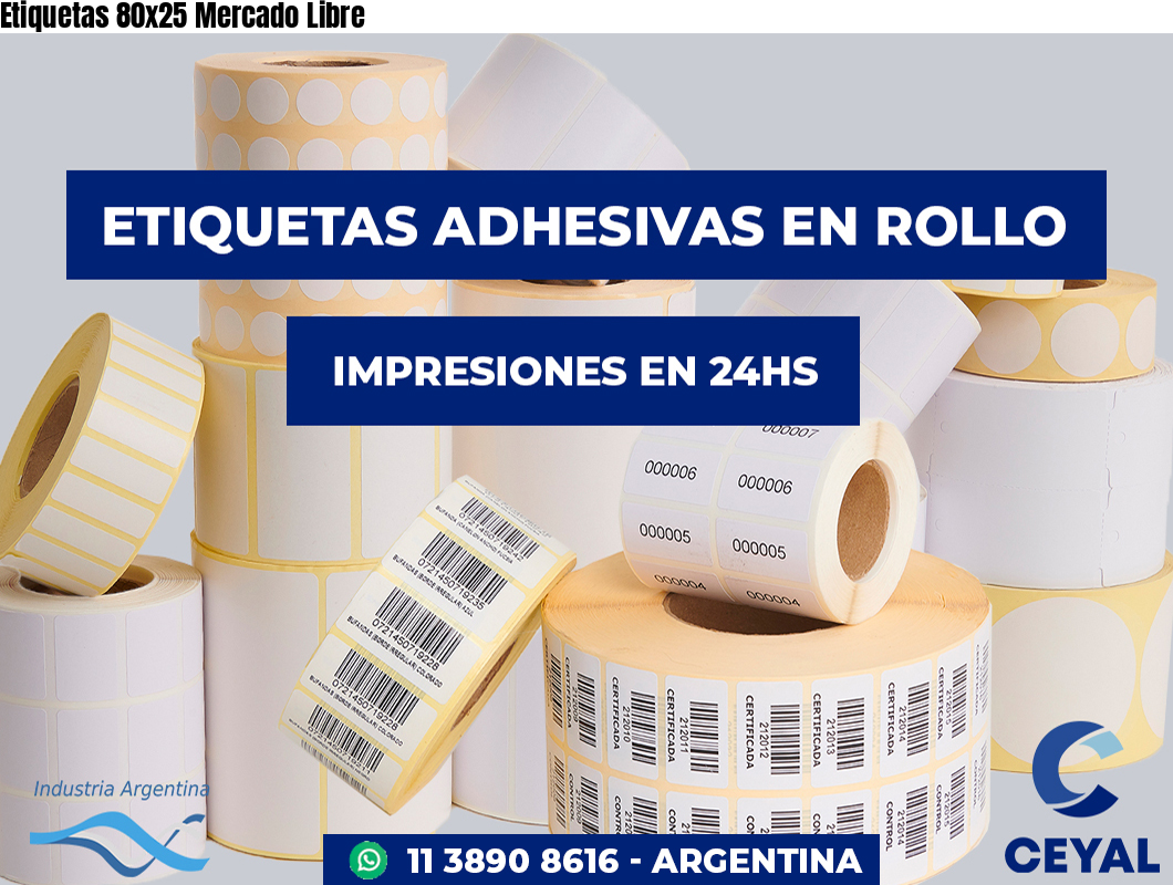 Etiquetas 80x25 Mercado Libre