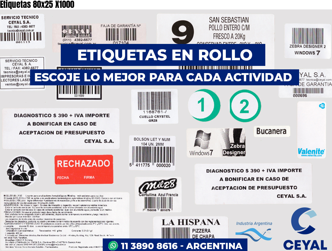 Etiquetas 80x25 X1000