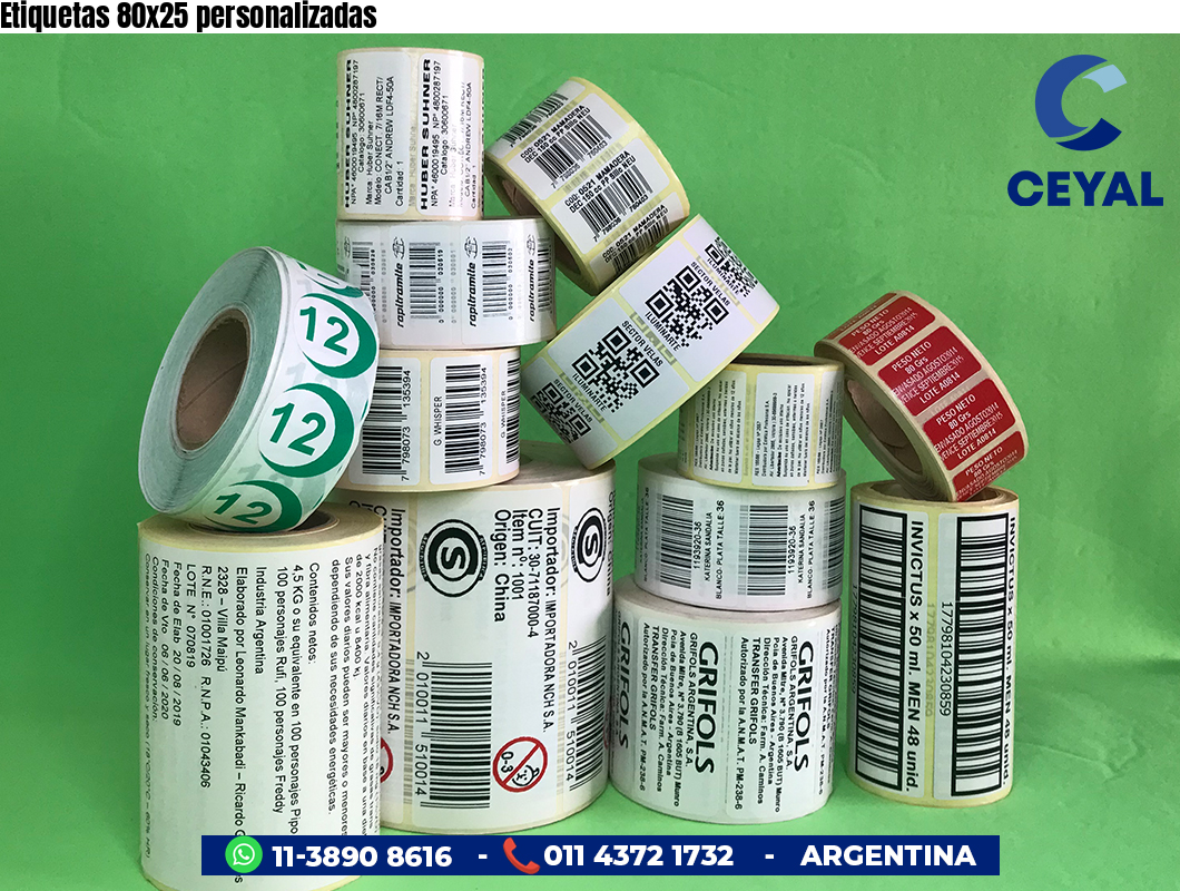 Etiquetas 80x25 personalizadas