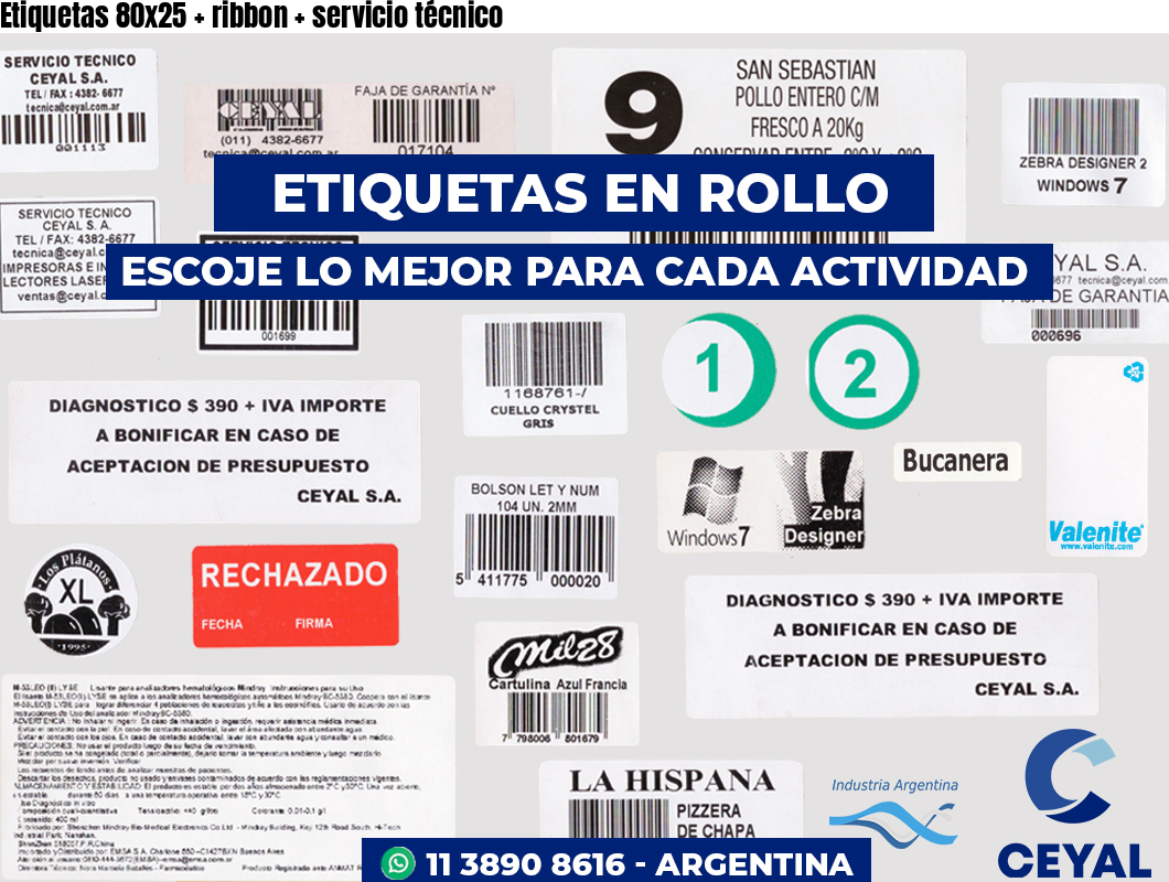 Etiquetas 80x25   ribbon   servicio técnico