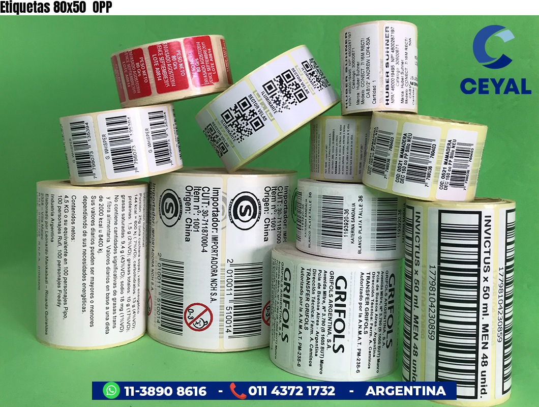 Etiquetas 80x50  OPP
