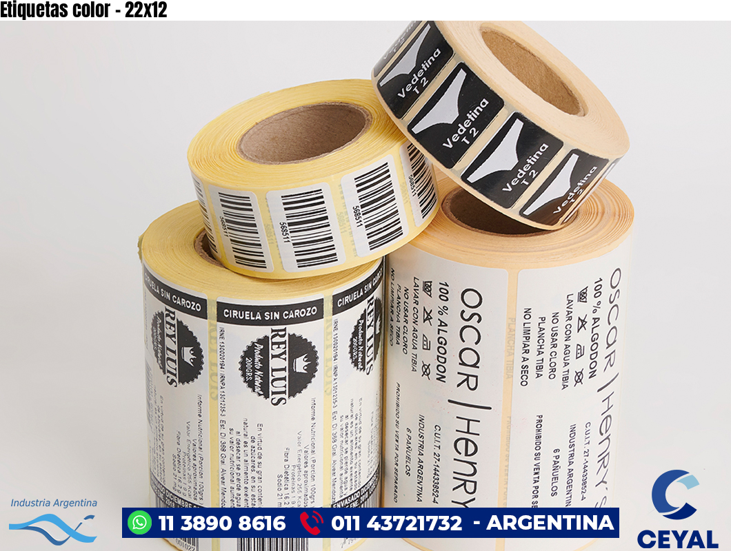 Etiquetas color - 22x12