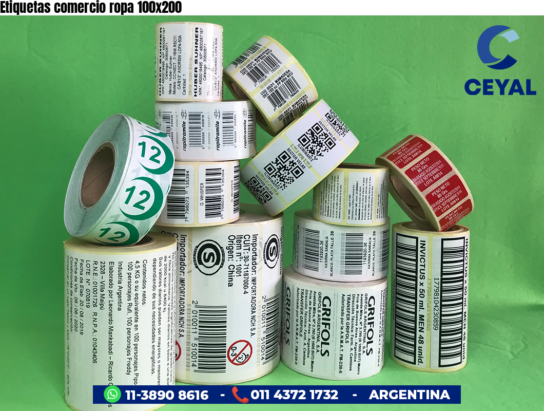 Etiquetas comercio ropa 100x200