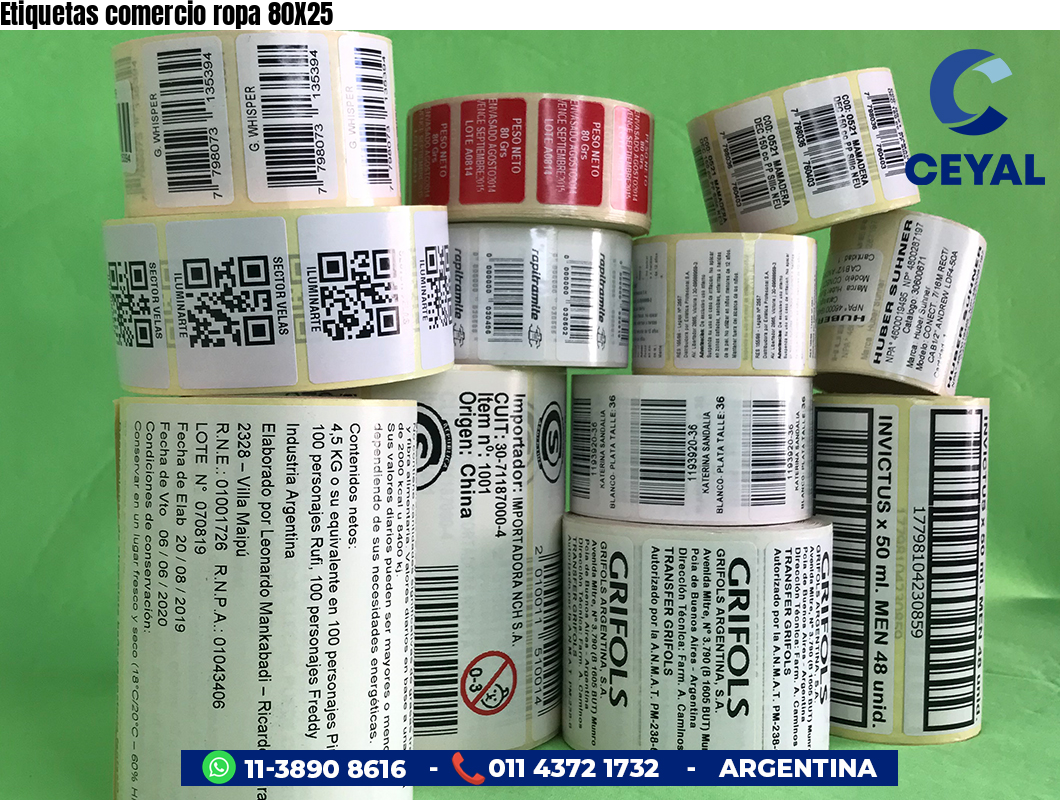 Etiquetas comercio ropa 80X25