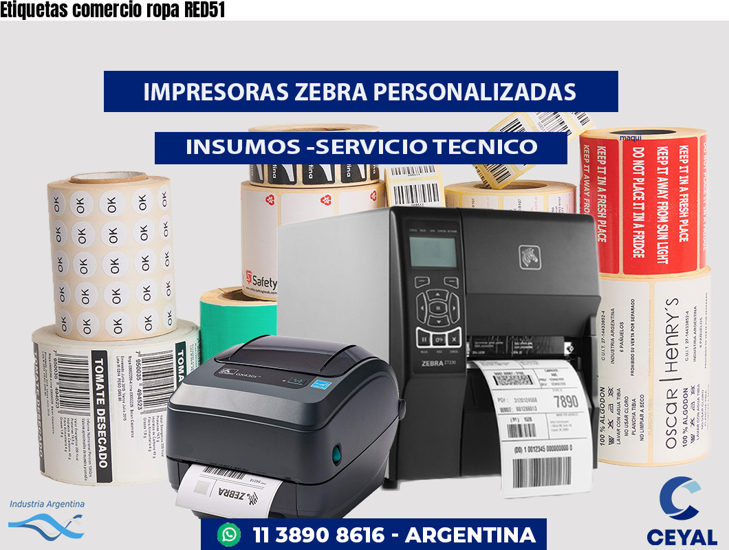 Etiquetas comercio ropa RED51