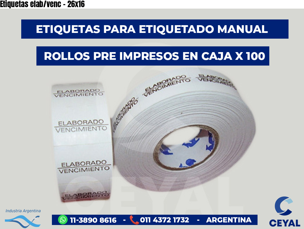 Etiquetas elab/venc - 26x16