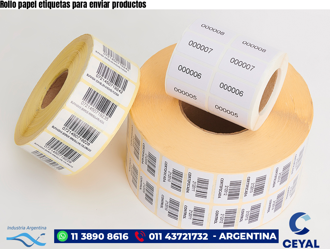 Rollo papel etiquetas para enviar productos