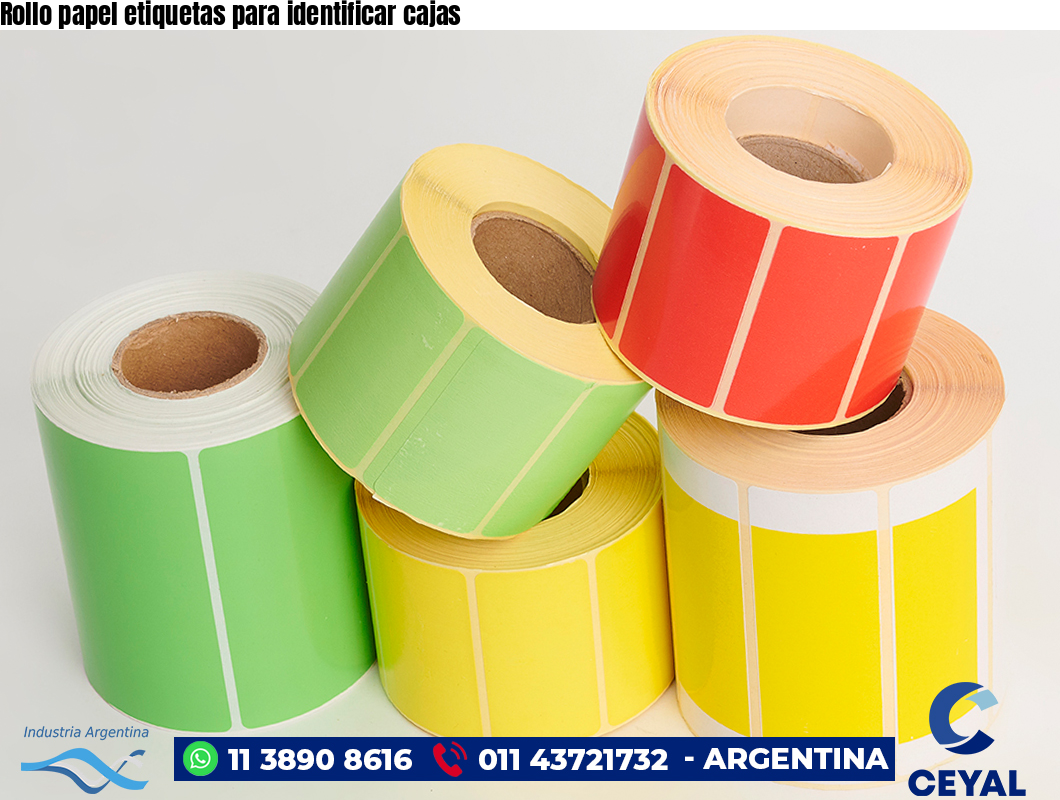 Rollo papel etiquetas para identificar cajas