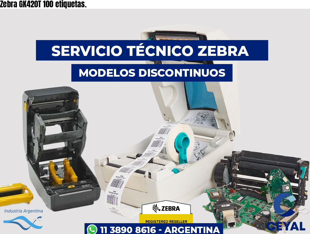 Zebra GK420T 100 etiquetas.