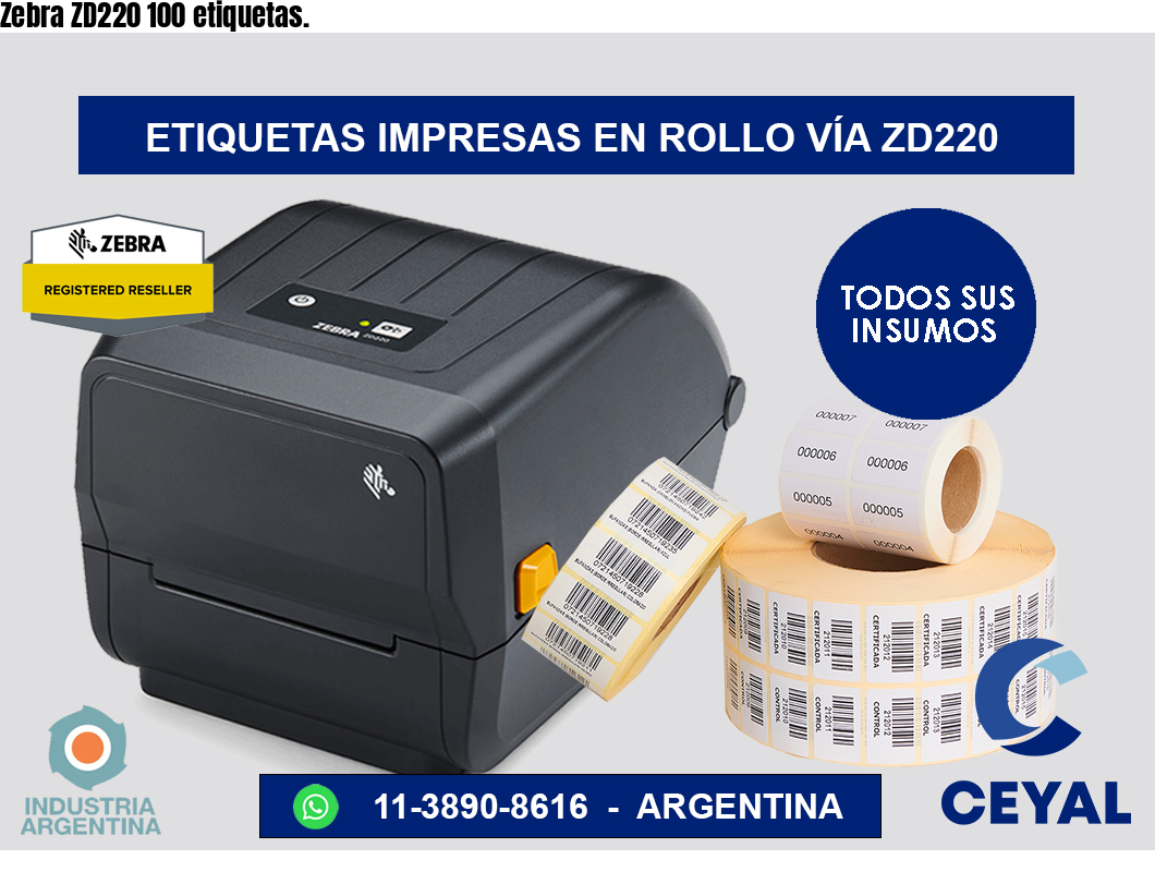 Zebra ZD220 100 etiquetas.