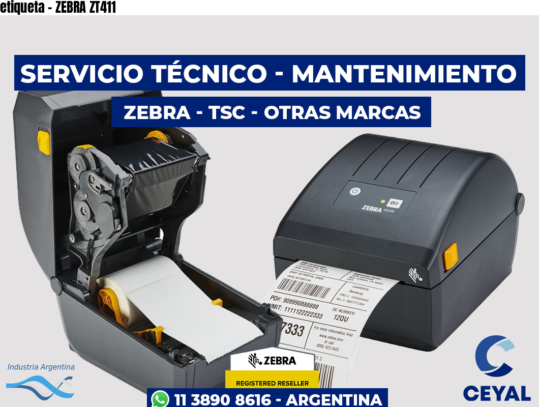 etiqueta - ZEBRA ZT411