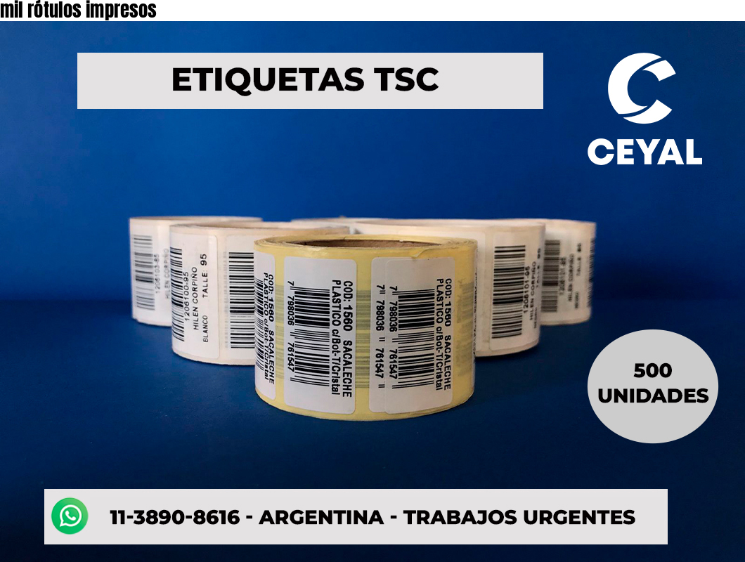 mil rótulos impresos