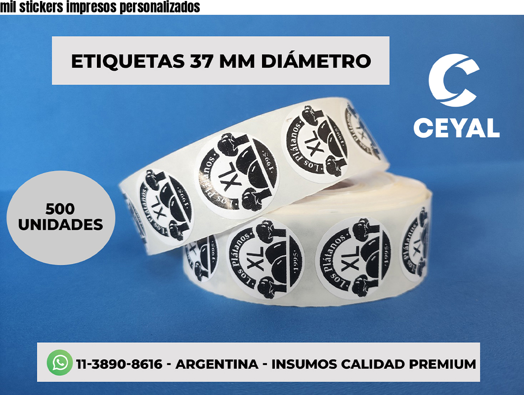 mil stickers impresos personalizados