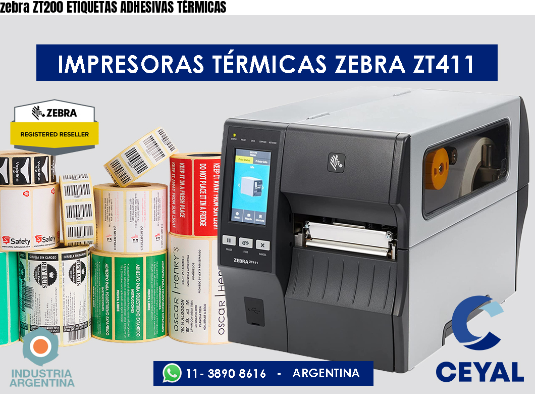 zebra ZT200 ETIQUETAS ADHESIVAS TÉRMICAS