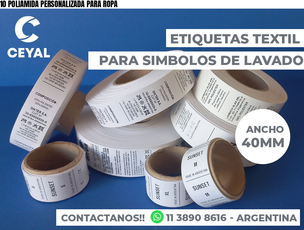 10 POLIAMIDA PERSONALIZADA PARA ROPA