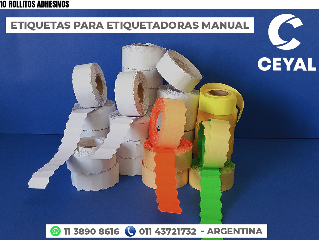 10 ROLLITOS ADHESIVOS