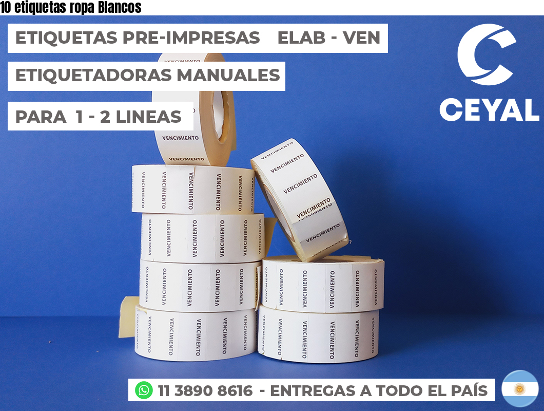 10 etiquetas ropa Blancos