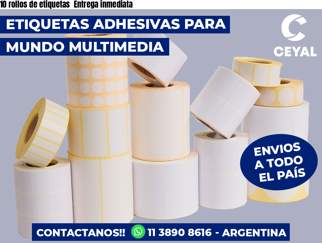 10 rollos de etiquetas Entrega inmediata