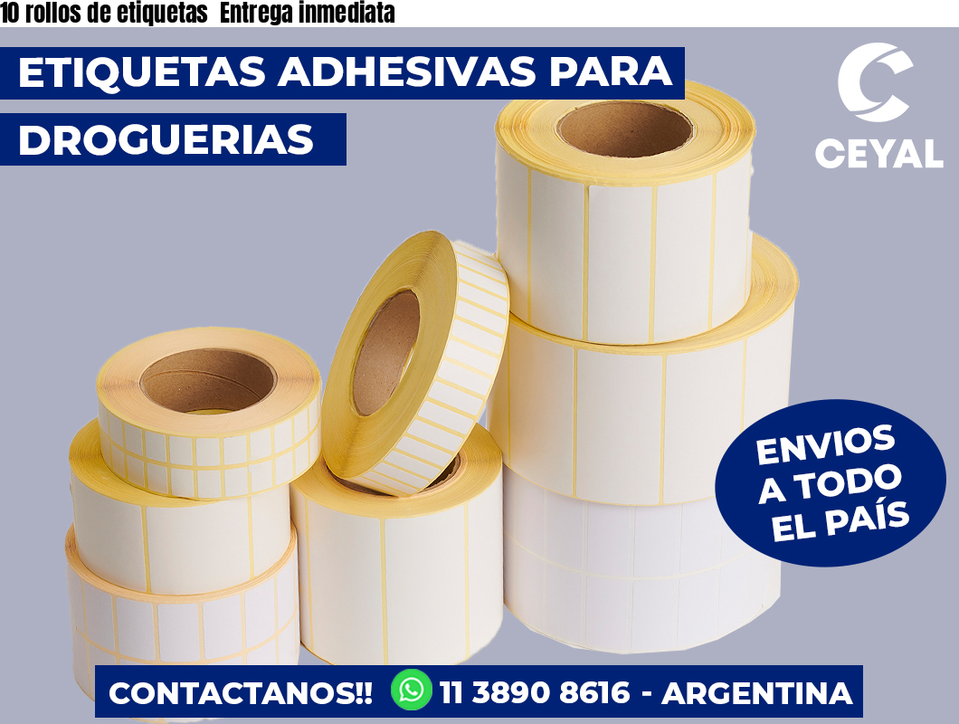 10 rollos de etiquetas Entrega inmediata