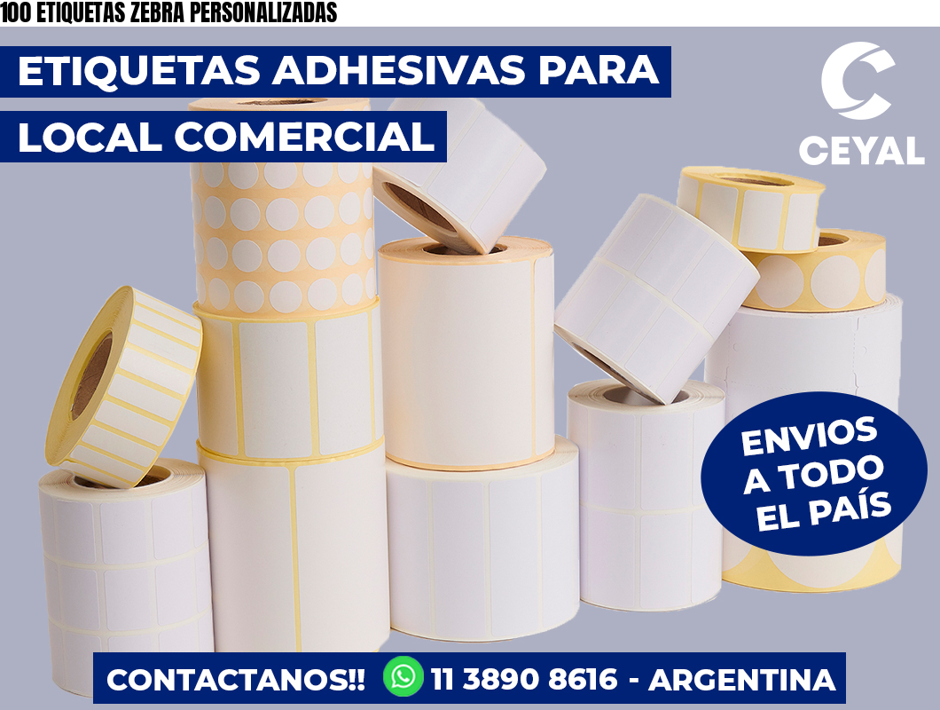 100 ETIQUETAS ZEBRA PERSONALIZADAS