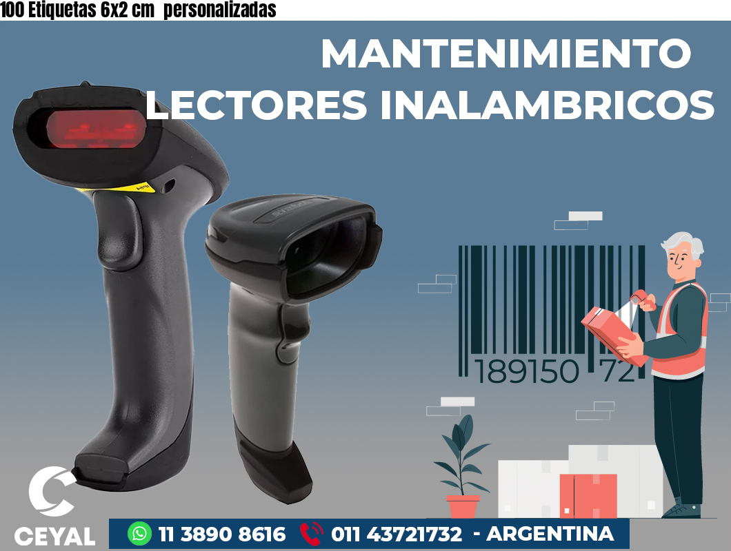 100 Etiquetas 6x2 cm  personalizadas