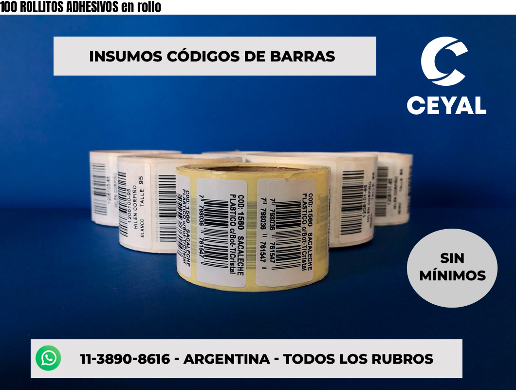100 ROLLITOS ADHESIVOS en rollo