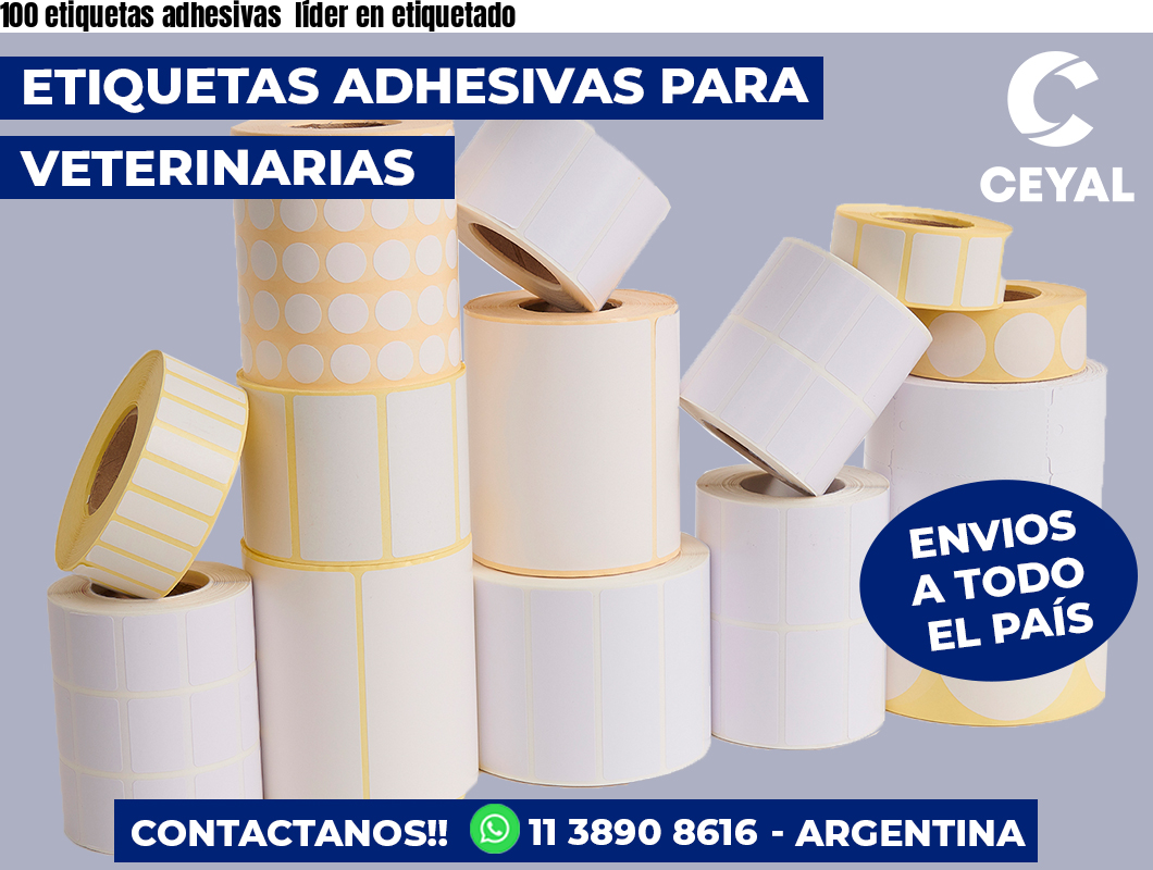 100 etiquetas adhesivas  líder en etiquetado