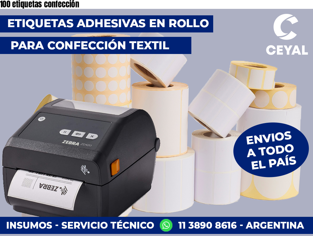 100 etiquetas confección