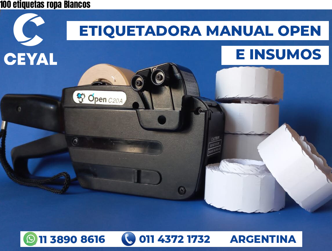 100 etiquetas ropa Blancos