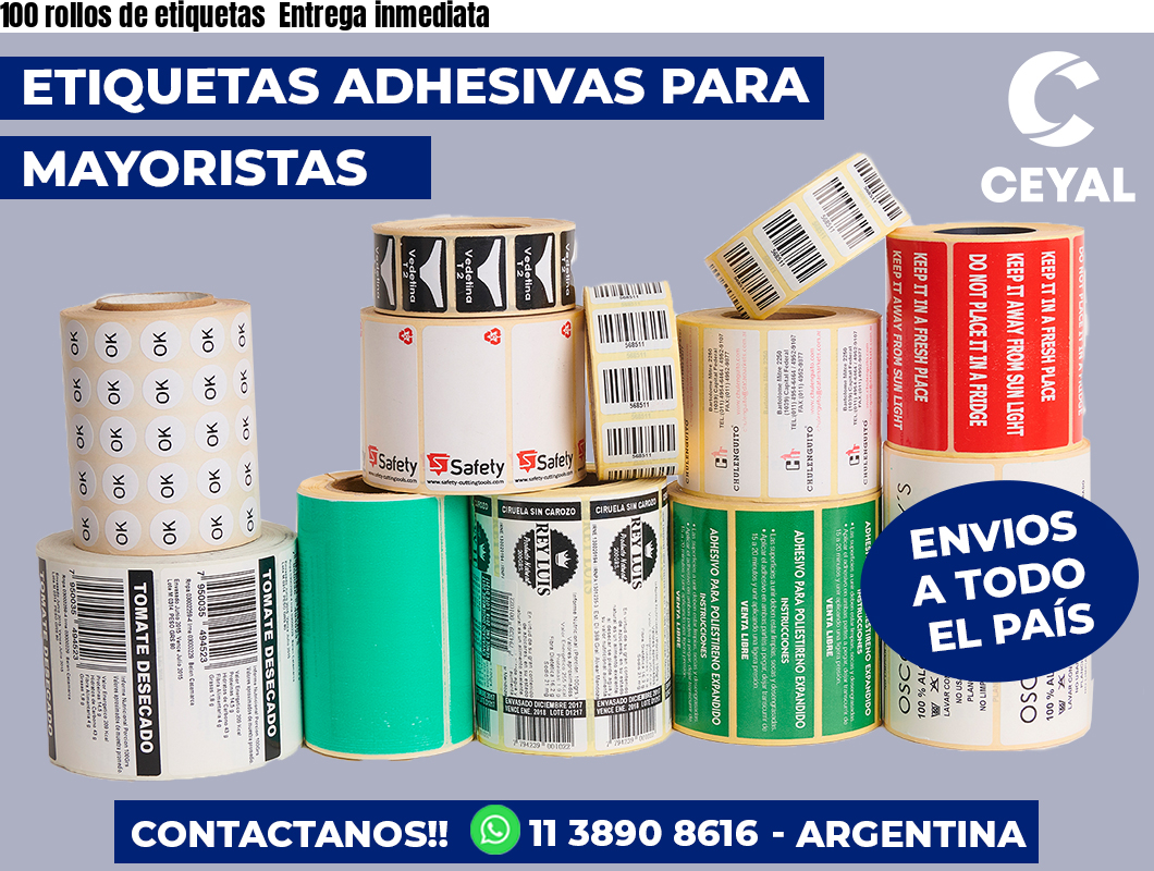 100 rollos de etiquetas  Entrega inmediata