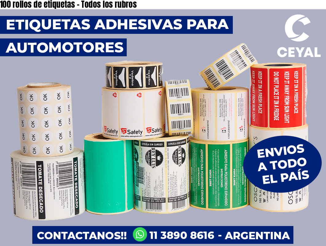 100 rollos de etiquetas - Todos los rubros