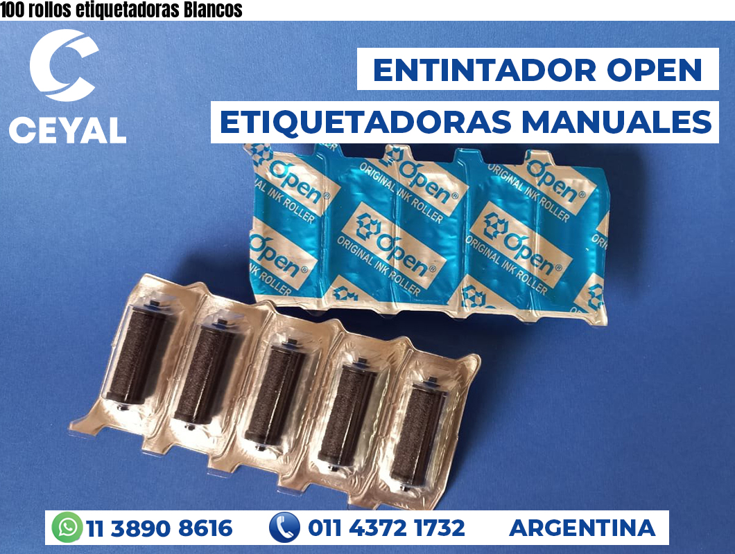 100 rollos etiquetadoras Blancos