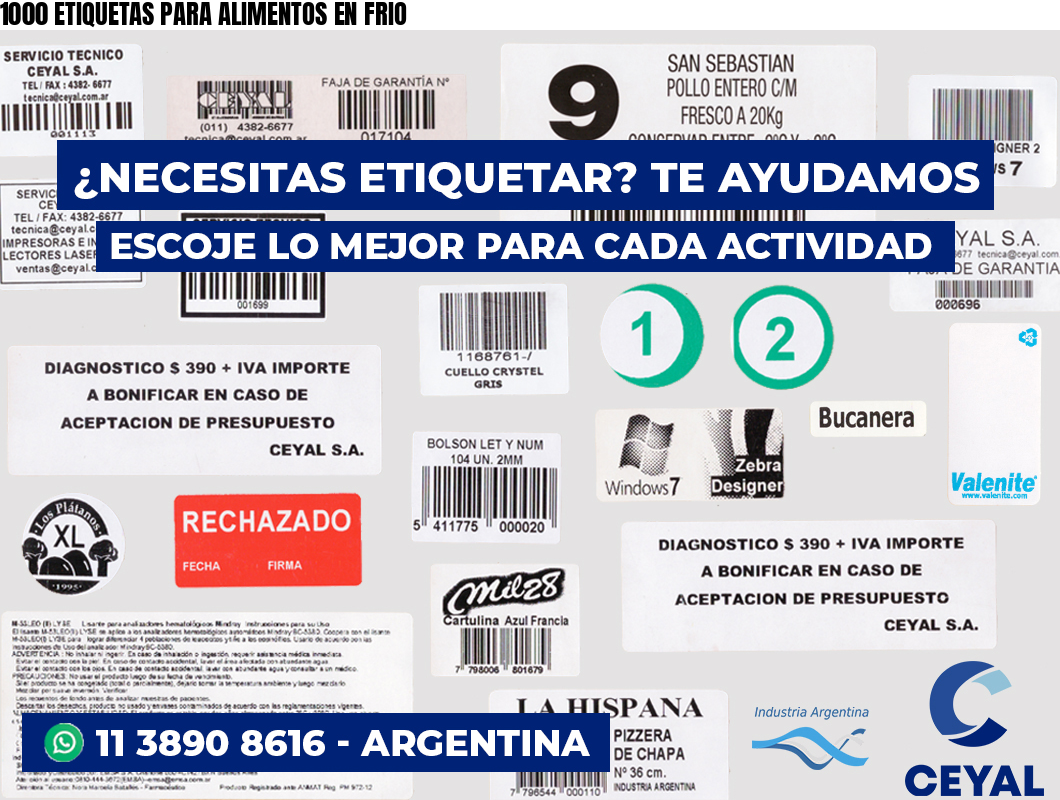 1000 ETIQUETAS PARA ALIMENTOS EN FRIO