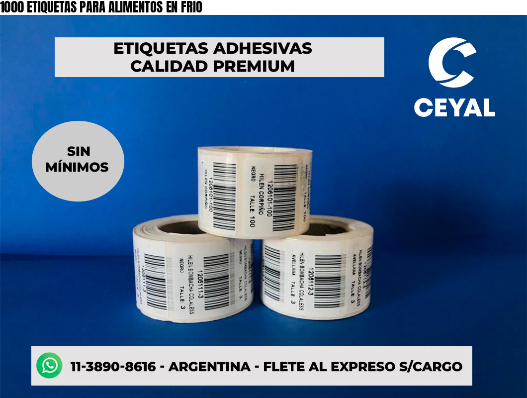 1000 ETIQUETAS PARA ALIMENTOS EN FRIO