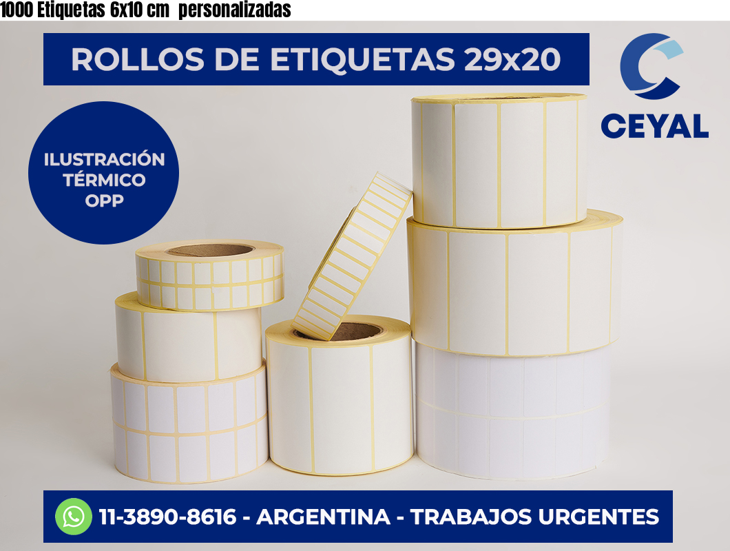 1000 Etiquetas 6×10 cm  personalizadas