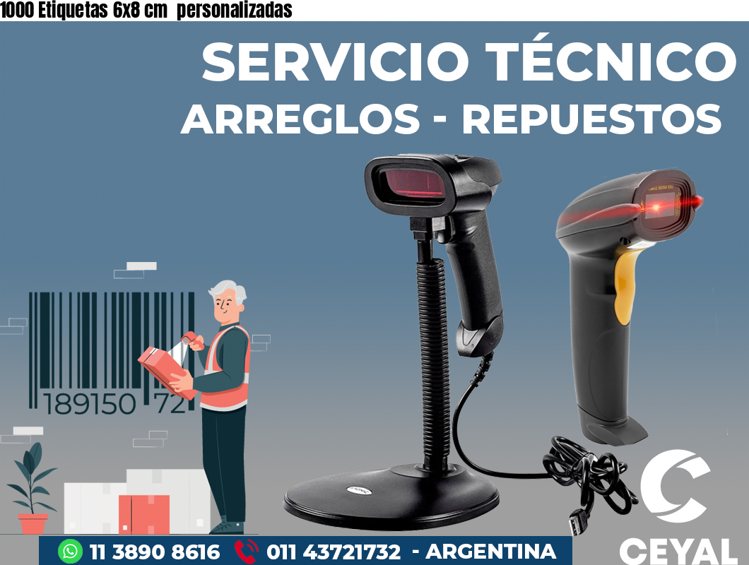 1000 Etiquetas 6x8 cm  personalizadas