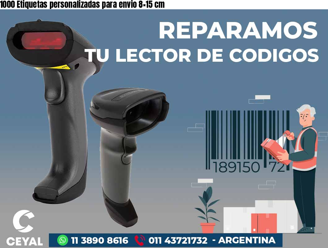 1000 Etiquetas personalizadas para envio 8×15 cm