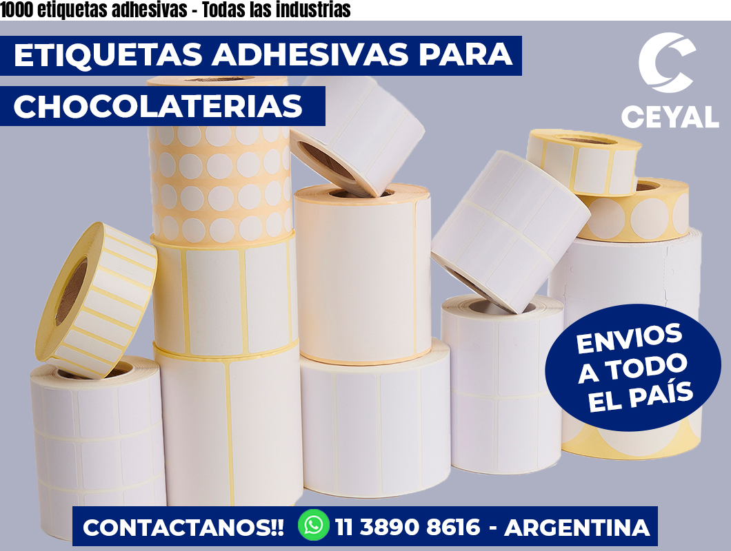 1000 etiquetas adhesivas - Todas las industrias