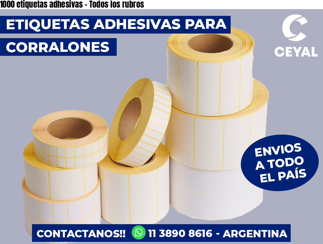 1000 etiquetas adhesivas - Todos los rubros