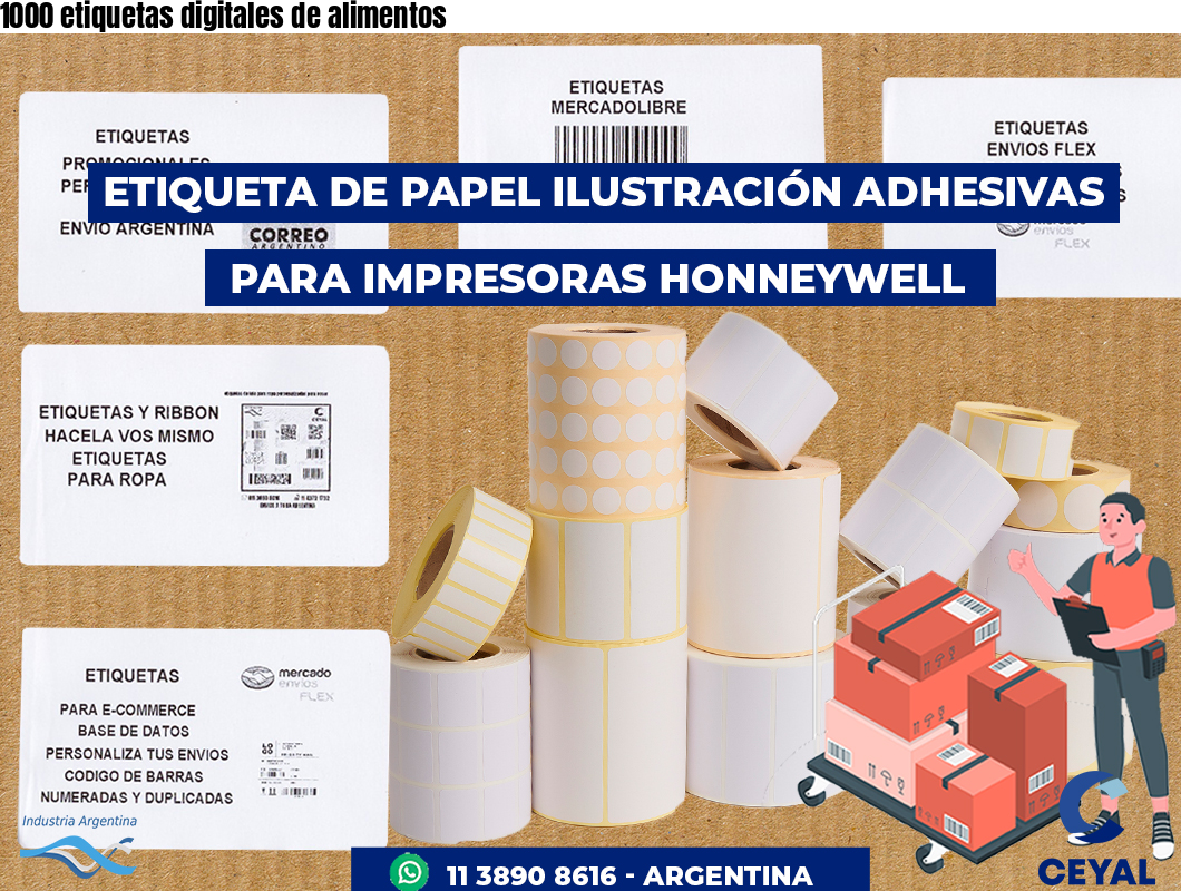 1000 etiquetas digitales de alimentos