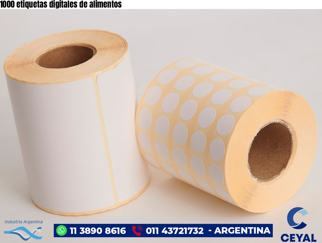 1000 etiquetas digitales de alimentos