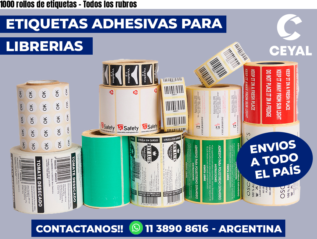 1000 rollos de etiquetas - Todos los rubros