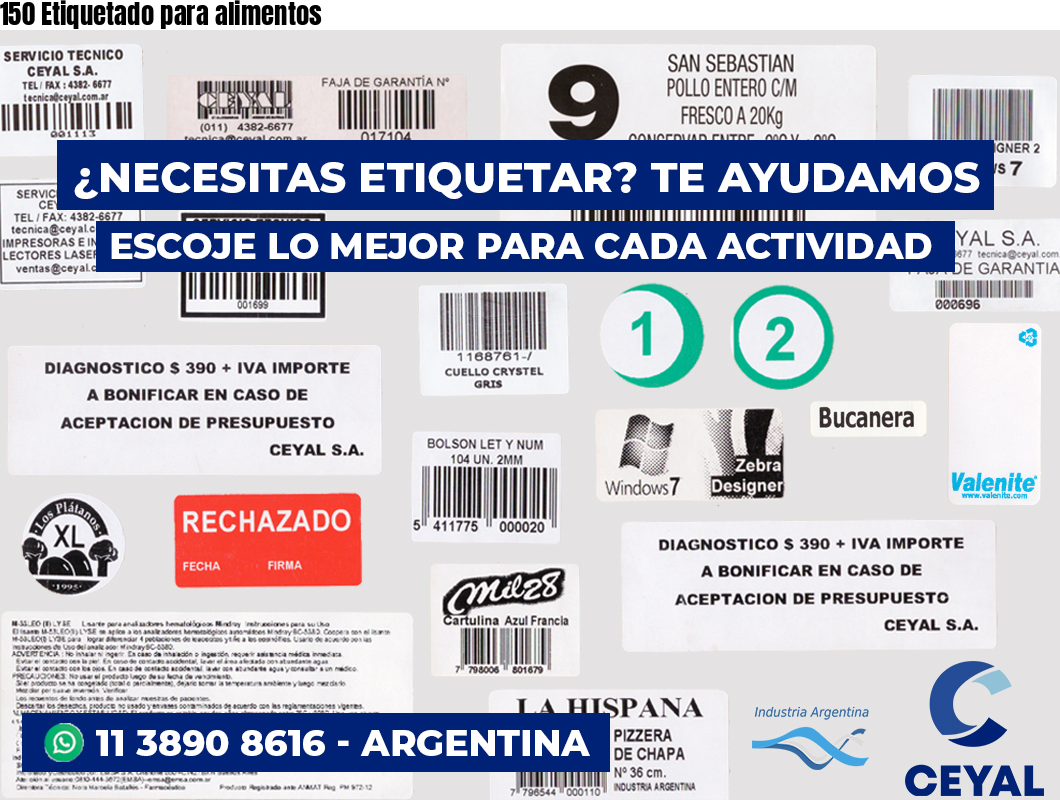 150 Etiquetado para alimentos