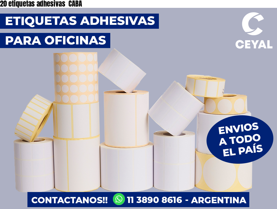 20 etiquetas adhesivas  CABA